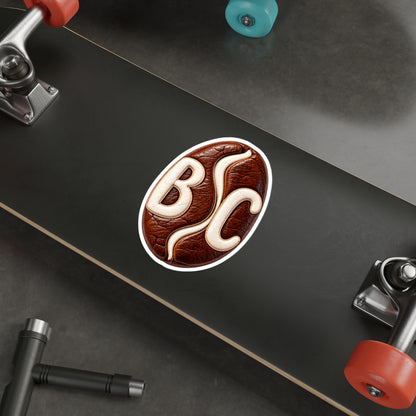 BC Monogram Leather-Style Die-Cut Sticker