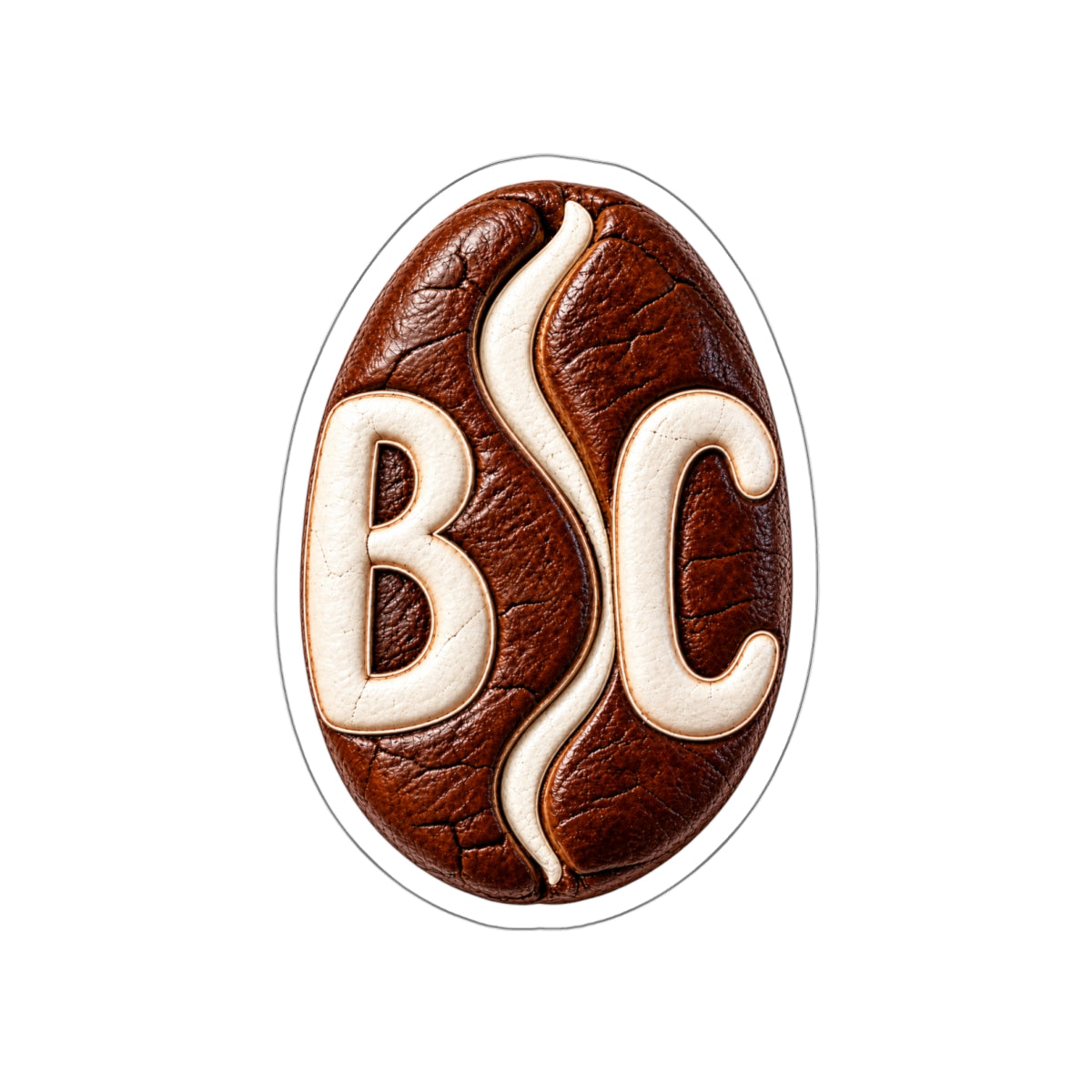 BC Monogram Leather-Style Die-Cut Sticker