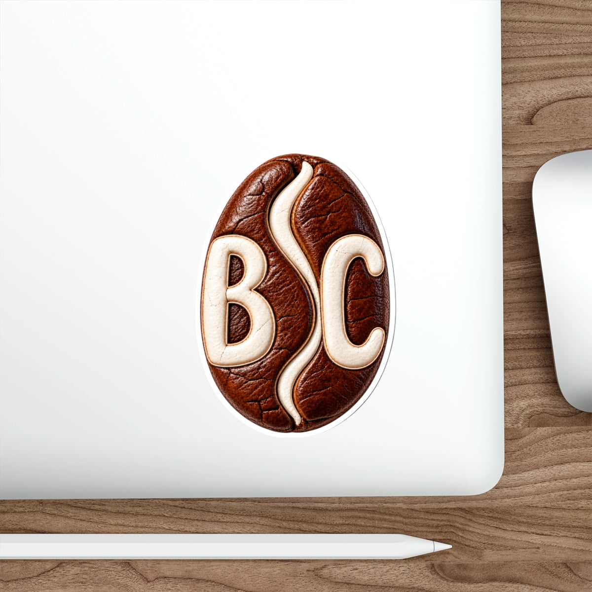 BC Monogram Leather-Style Die-Cut Sticker