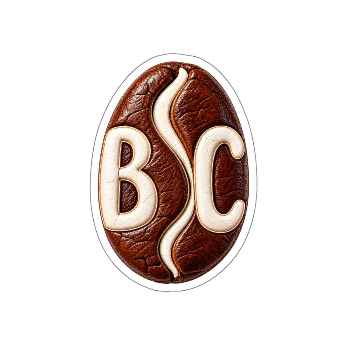 BC Monogram Leather-Style Die-Cut Sticker