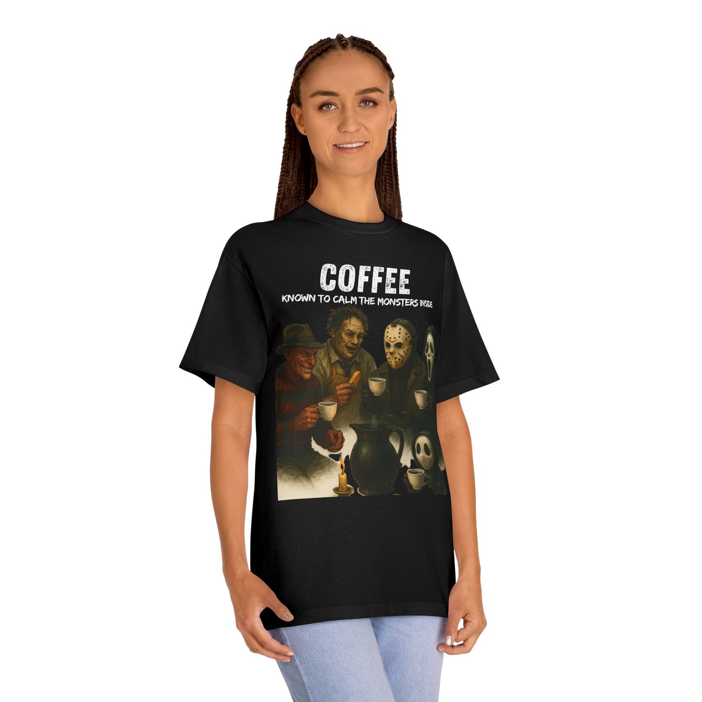 Coffee. Known to calm the monsters inside T-shirt