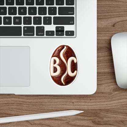 BC Monogram Leather-Style Die-Cut Sticker