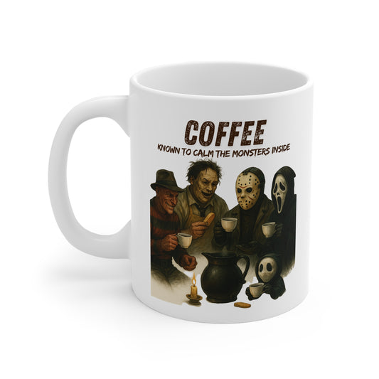 "Coffee. Known to calm the monsters inside" 11oz Mug