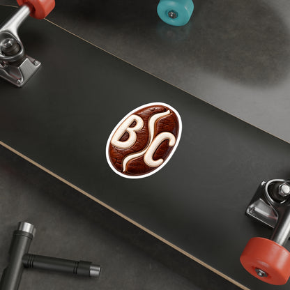 BC Monogram Leather-Style Die-Cut Sticker
