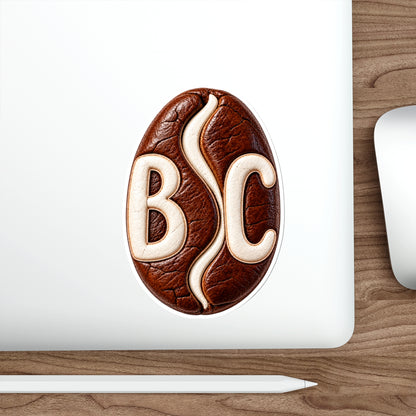 BC Monogram Leather-Style Die-Cut Sticker