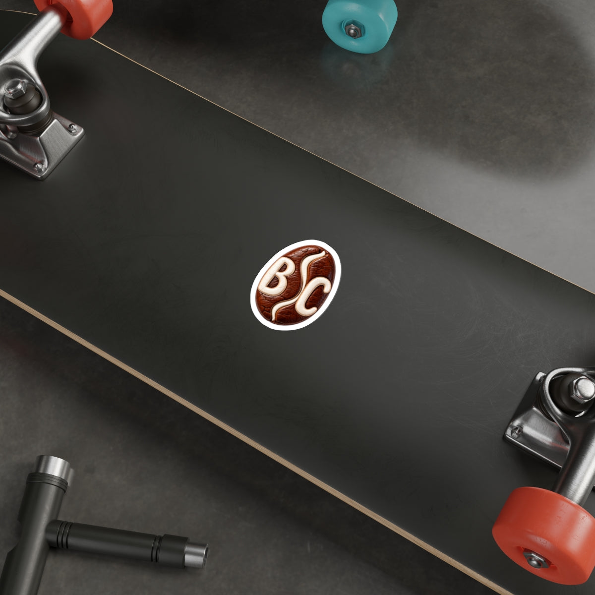 BC Monogram Leather-Style Die-Cut Sticker