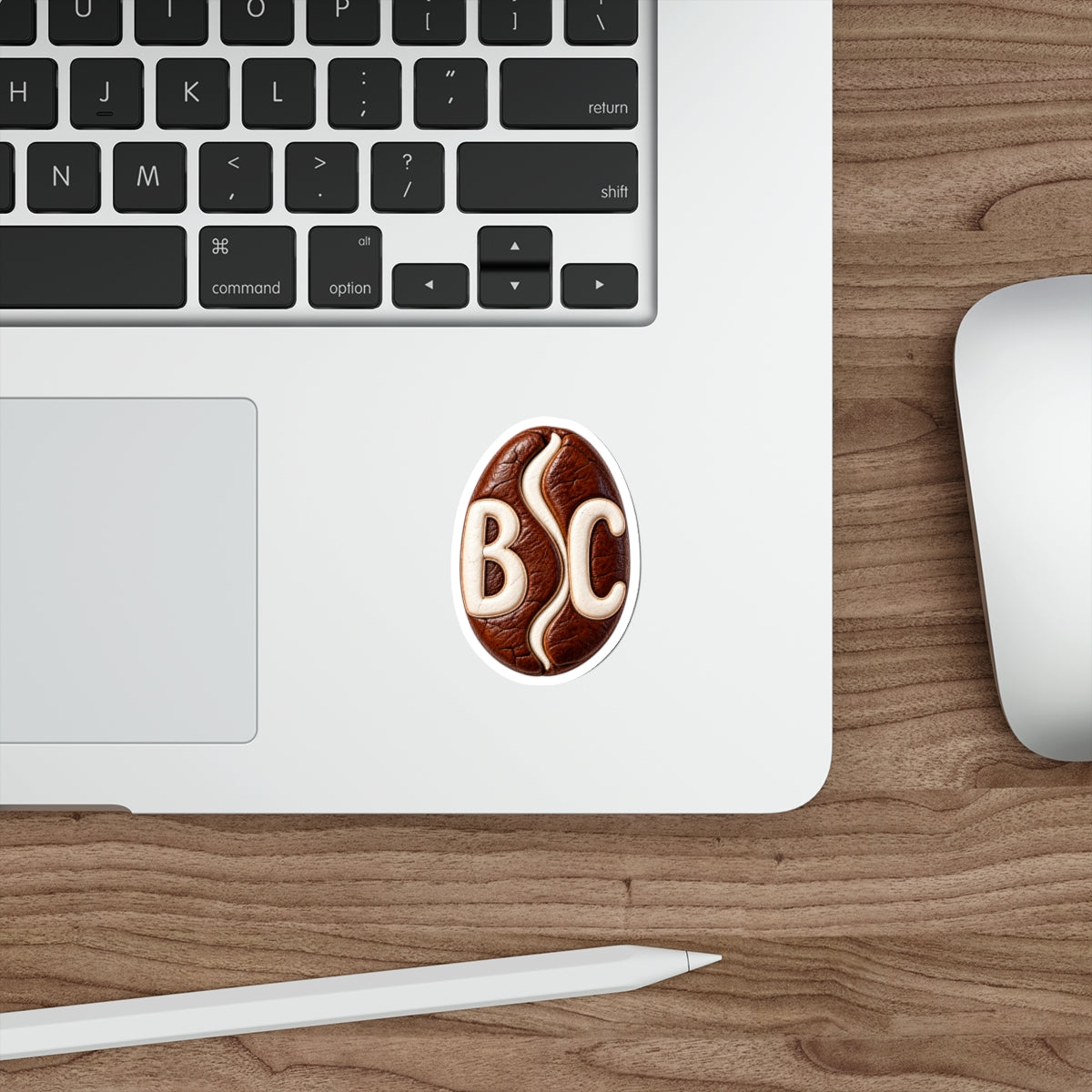 BC Monogram Leather-Style Die-Cut Sticker