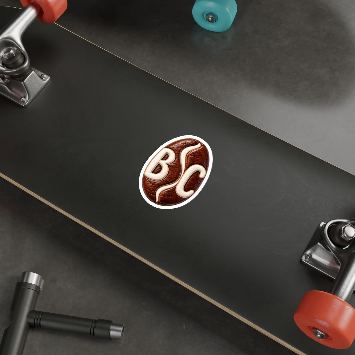 BC Monogram Leather-Style Die-Cut Sticker
