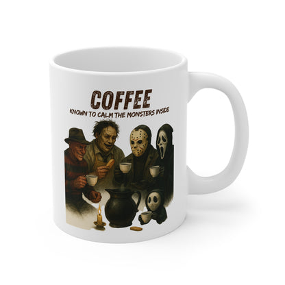 "Coffee. Known to calm the monsters inside" 11oz Mug