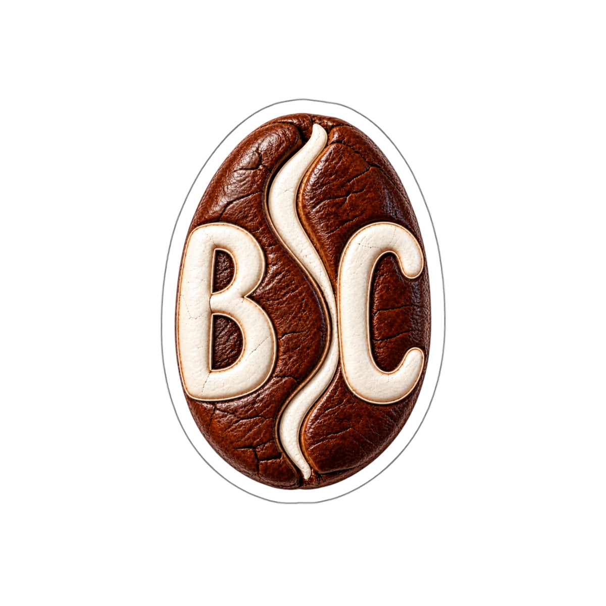 BC Monogram Leather-Style Die-Cut Sticker