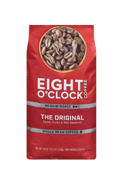 Eight O'Clock The Original Medium Roast Whole Bean Coffee, 40 oz.