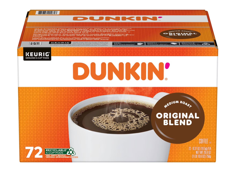 72 ct. Dunkin' Original Blend Medium Roast K-Cup Coffee Pods