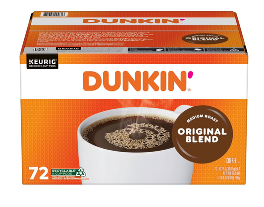 72 ct. Dunkin' Original Blend Medium Roast K-Cup Coffee Pods